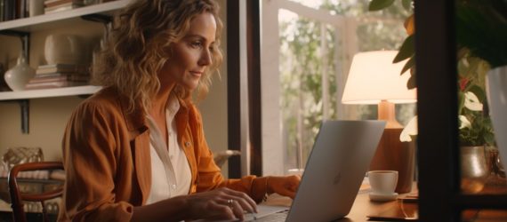 A mom working from home as a virtual assistant.